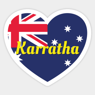 Karratha WA Australia Australian Flag Heart Sticker